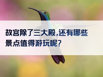 故宫除了三大殿，还有哪些景点值得游玩呢？