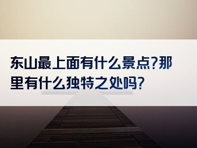 东山最上面有什么景点？那里有什么独特之处吗？
