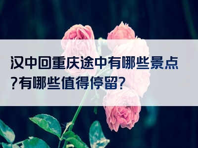 汉中回重庆途中有哪些景点？有哪些值得停留？