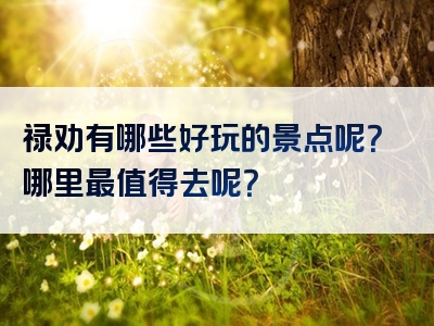 禄劝有哪些好玩的景点呢？哪里最值得去呢？