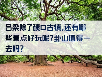 吕梁除了碛口古镇，还有哪些景点好玩呢？卦山值得一去吗？