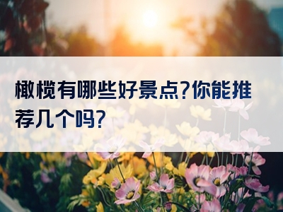 橄榄有哪些好景点？你能推荐几个吗？