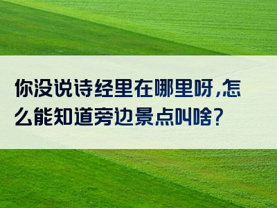 你没说诗经里在哪里呀，怎么能知道旁边景点叫啥？