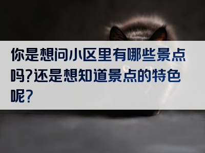你是想问小区里有哪些景点吗？还是想知道景点的特色呢？