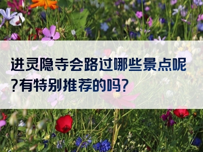 进灵隐寺会路过哪些景点呢？有特别推荐的吗？
