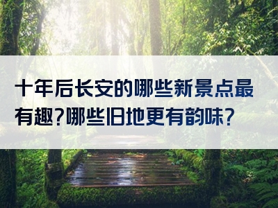 十年后长安的哪些新景点最有趣？哪些旧地更有韵味？