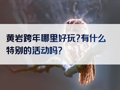 黄岩跨年哪里好玩？有什么特别的活动吗？