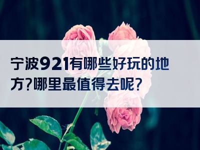 宁波921有哪些好玩的地方？哪里最值得去呢？