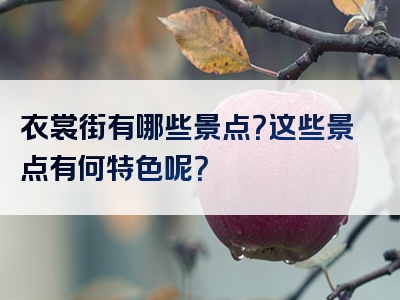 衣裳街有哪些景点？这些景点有何特色呢？