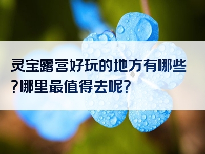 灵宝露营好玩的地方有哪些？哪里最值得去呢？