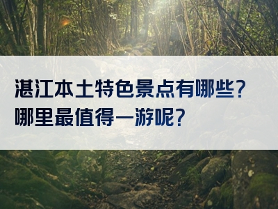 湛江本土特色景点有哪些？哪里最值得一游呢？