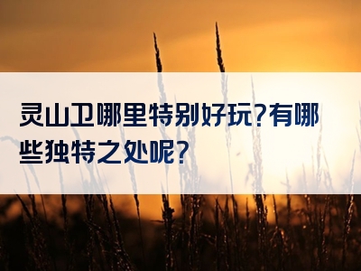 灵山卫哪里特别好玩？有哪些独特之处呢？