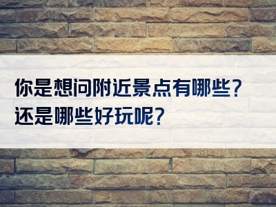 你是想问附近景点有哪些？还是哪些好玩呢？
