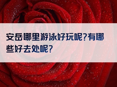 安岳哪里游泳好玩呢？有哪些好去处呢？