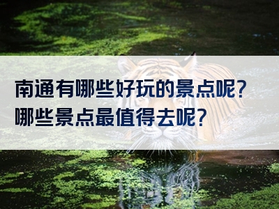 南通有哪些好玩的景点呢？哪些景点最值得去呢？