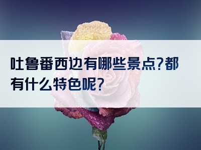 吐鲁番西边有哪些景点？都有什么特色呢？