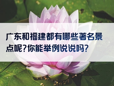 广东和福建都有哪些著名景点呢？你能举例说说吗？