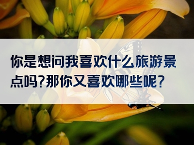 你是想问我喜欢什么旅游景点吗？那你又喜欢哪些呢？