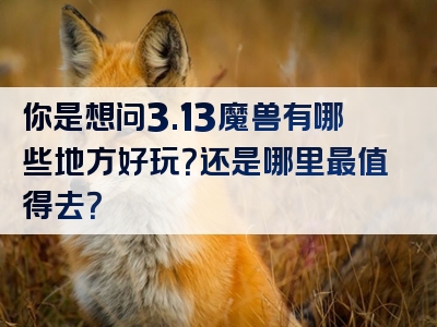 你是想问3.13魔兽有哪些地方好玩？还是哪里最值得去？