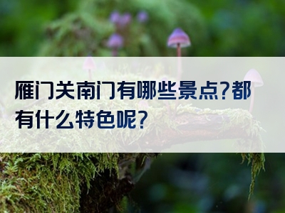 雁门关南门有哪些景点？都有什么特色呢？
