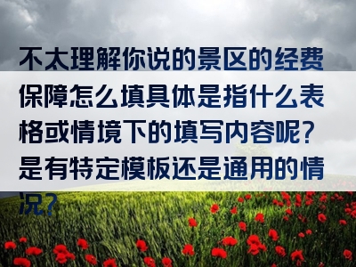 不太理解你说的景区的经费保障怎么填具体是指什么表格或情境下的填写内容呢？是有特定模板还是通用的情况？