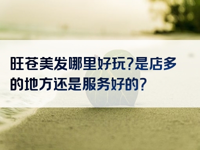 旺苍美发哪里好玩？是店多的地方还是服务好的？