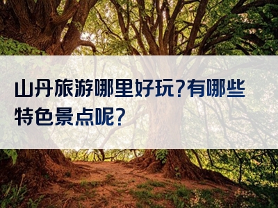 山丹旅游哪里好玩？有哪些特色景点呢？