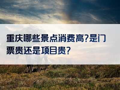 重庆哪些景点消费高？是门票贵还是项目贵？