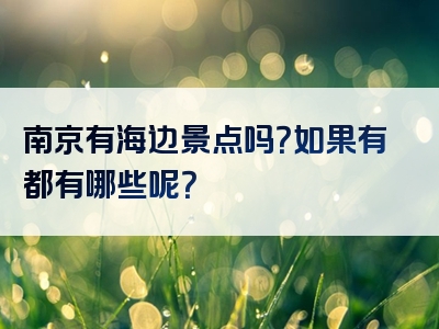 南京有海边景点吗？如果有都有哪些呢？