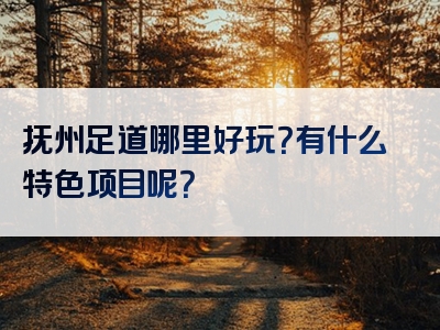 抚州足道哪里好玩？有什么特色项目呢？