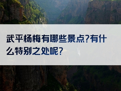 武平杨梅有哪些景点？有什么特别之处呢？