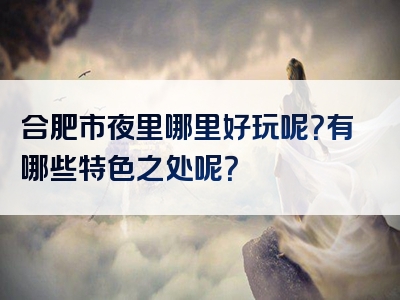 合肥市夜里哪里好玩呢？有哪些特色之处呢？