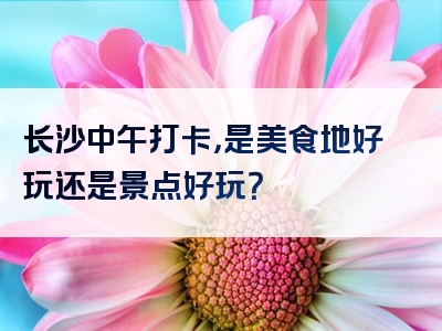 长沙中午打卡，是美食地好玩还是景点好玩？