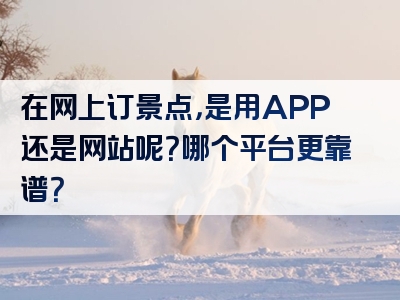 在网上订景点，是用APP还是网站呢？哪个平台更靠谱？