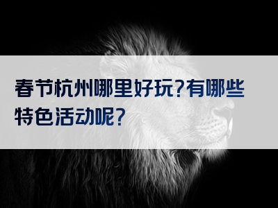 春节杭州哪里好玩？有哪些特色活动呢？