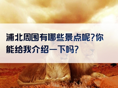 浦北周围有哪些景点呢？你能给我介绍一下吗？