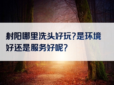 射阳哪里洗头好玩？是环境好还是服务好呢？