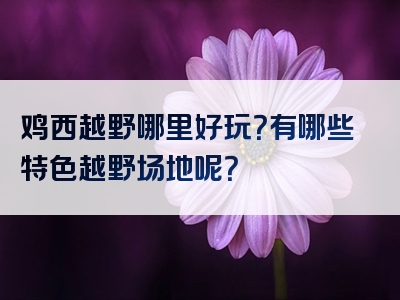 鸡西越野哪里好玩？有哪些特色越野场地呢？
