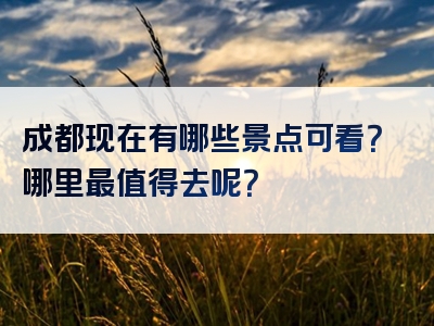成都现在有哪些景点可看？哪里最值得去呢？