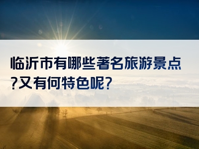 临沂市有哪些著名旅游景点？又有何特色呢？