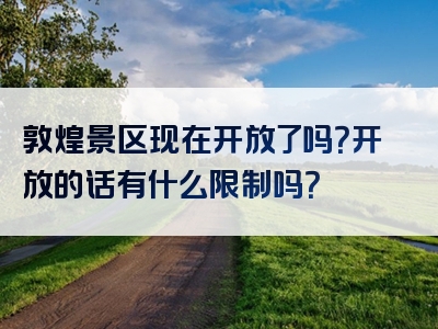 敦煌景区现在开放了吗？开放的话有什么限制吗？