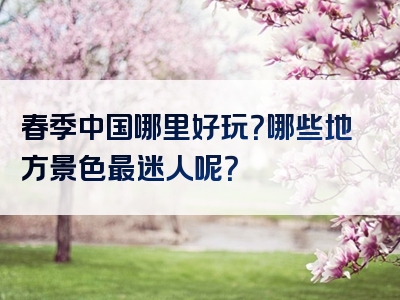 春季中国哪里好玩？哪些地方景色最迷人呢？