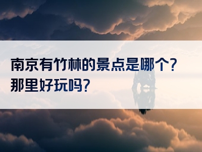 南京有竹林的景点是哪个？那里好玩吗？