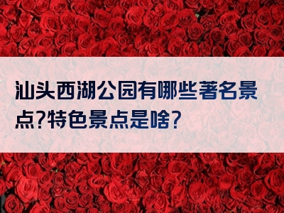 汕头西湖公园有哪些著名景点？特色景点是啥？