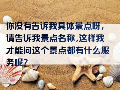 你没有告诉我具体景点呀，请告诉我景点名称，这样我才能问这个景点都有什么服务呢？
