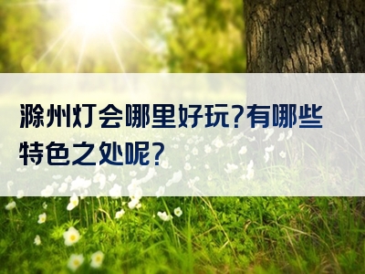 滁州灯会哪里好玩？有哪些特色之处呢？