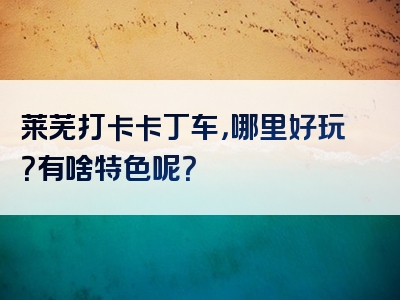 莱芜打卡卡丁车，哪里好玩？有啥特色呢？