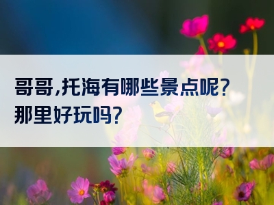 哥哥，托海有哪些景点呢？那里好玩吗？