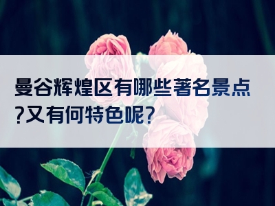曼谷辉煌区有哪些著名景点？又有何特色呢？