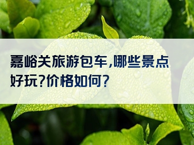 嘉峪关旅游包车，哪些景点好玩？价格如何？